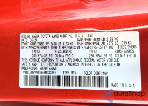 2024 Mazda Cx-50 Premium z USA, uszkodzony, nr VIN 7MMVABDM4RN232855